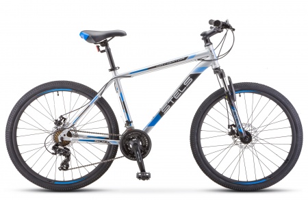 Велосипед Stels Navigator-500 D (26" 21ск) 18" Серебристый/синий, F010 фото большое
