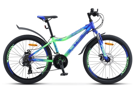 Велосипед Stels Navigator-450 MD (24" 21ск) 13" Синий/неоновый-зеленый, V030 (2021)