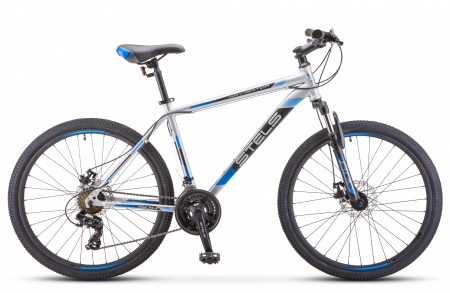 Велосипед Stels Navigator-500 MD (26" 21ск) 20" Серебристый/синий, F010 фото большое