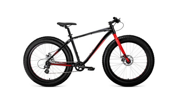 Велосипед Forward Bizon 26 (2021) 18" Черный/красный фото большое