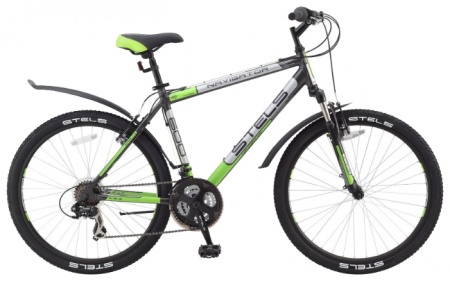 Велосипед Stels Navigator-600 V (26" 18ск) 20" Антрацитовый/зелёный, арт. V020 фото большое